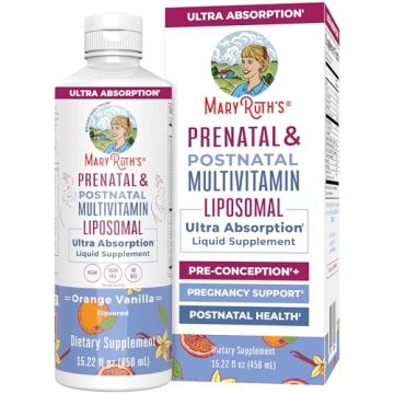 MaryRuth Organics Prenatal Postnatal Multivitamin | Non-GMO, Vegan, Sugar-Free Liquid Vitamin for Mo...