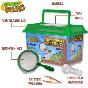 Nature Bound - Ultimate Critter Box Habitat Kit for Indoor/Outdoor Insect Collecting - Includes Net,...
