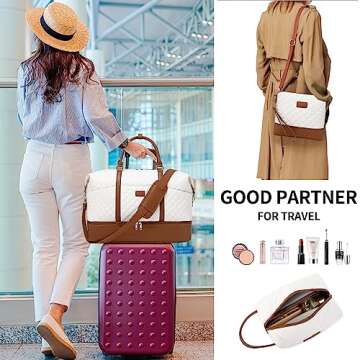 Weekender Bags for Women with Toiletry Bags Large Overnight Bags Travel Duffel Bag Carry On Shoulder...