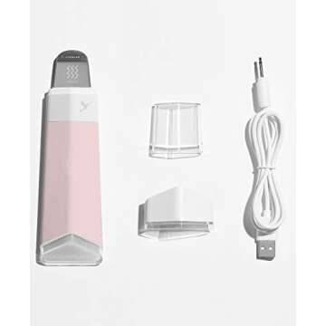 DERMAFLASH DERMAPORE Skin Care Device, Ultrasonic 2-in-1 Pore Extractor and Serum Infuser, Icy Pink