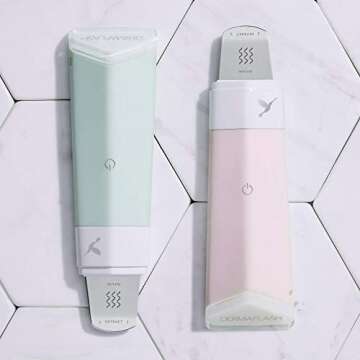 DERMAFLASH DERMAPORE Skin Care Device, Ultrasonic 2-in-1 Pore Extractor and Serum Infuser, Icy Pink