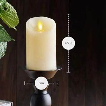 Luminara Ivory Moving Flame Pillar Flameless Candle