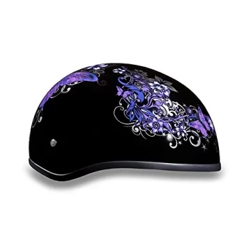 Daytona Motorcycle Half Helmet Skull Cap - DOT Approved