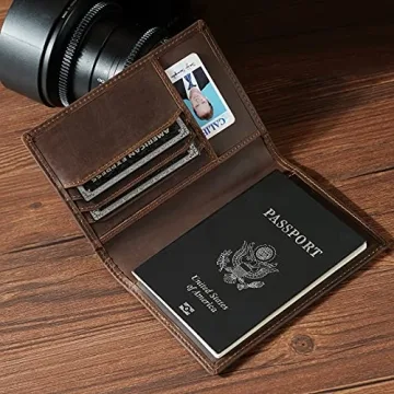 Polare Slim RFID Leather Passport Holder Travel Wallet