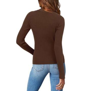 ONLYSHE Women's Turtleneck Sweater - Slim Fit Casual Wear