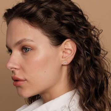 Dainty Open Heart Studs - Hypoallergenic Gold Earrings