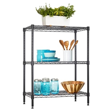 BestOffice 3-Shelf Adjustable Metal Storage Shelves Wire Shelving Unit Organizer Wire Rack 450Lbs Ca...