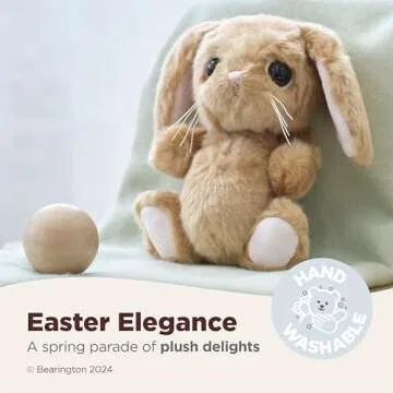 Bearington Collection Billy Big Head Bunny - The Stuffed Bunny Rabbit Animal For Easter - 8 Inch - Brown