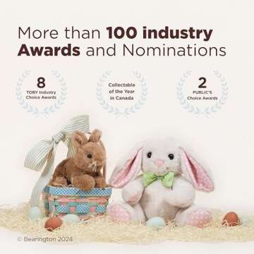 Bearington Collection Billy Big Head Bunny - The Stuffed Bunny Rabbit Animal For Easter - 8 Inch - Brown