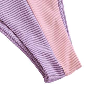 ZAFUL Women's Dot Print High Cut Cross Triangle Bikini Set Two Piece Swimwear (1-Purple, S)