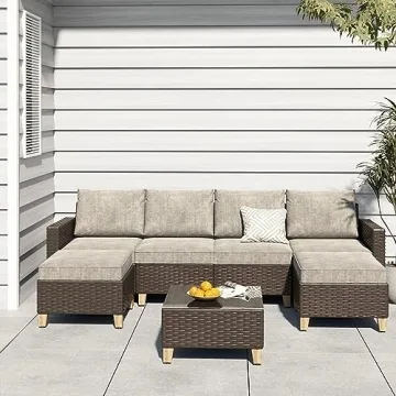 Grand Patio 7 PCS Sofa Sets Outdoor Furniture for Six