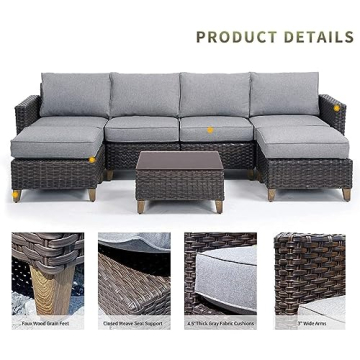 Grand Patio 7 PCS Sofa Sets Outdoor Furniture for Six
