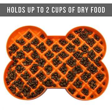 Hyper Pet SloDog Slow Feeder Dog lick mat (Perfect for Dog Food, Healthy Dog Treats, Cat Food & Cat Treats) [Fun Alternative to Slow Feeder Dog Bowls, Snuffle Mat & Dog Bowls Slow Feeder] Orange