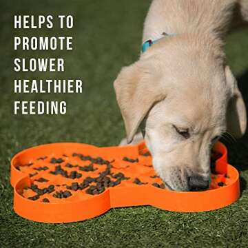 Hyper Pet SloDog Slow Feeder Dog lick mat (Perfect for Dog Food, Healthy Dog Treats, Cat Food & Cat Treats) [Fun Alternative to Slow Feeder Dog Bowls, Snuffle Mat & Dog Bowls Slow Feeder] Orange