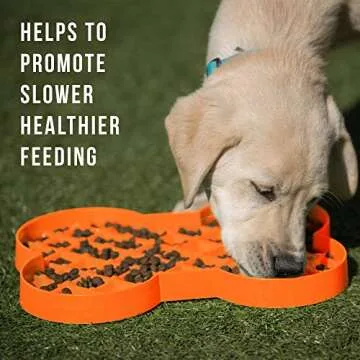 Hyper Pet SloDog Slow Feeder Dog lick mat (Perfect for Dog Food, Healthy Dog Treats, Cat Food & Cat Treats) [Fun Alternative to Slow Feeder Dog Bowls, Snuffle Mat & Dog Bowls Slow Feeder] Orange