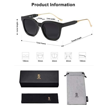 SOJOS Classic Square Polarized Sunglasses for Style and UV400 Protection