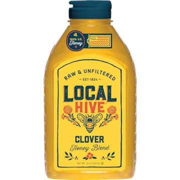 Local Hive Authentic Clover Raw Unfiltered Honey – 32 oz, 100% Pure US Honey, Sourced from America...