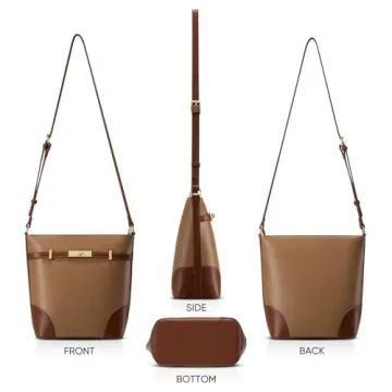 Vulkitty Bucket Bag for Women Leather Shoulder Purse Trendy Design Mideum Size Shoulder Handbags with Adjustable Strap