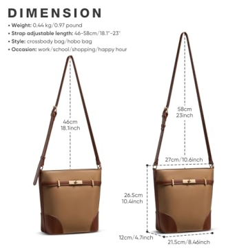 Vulkitty Bucket Bag for Women Leather Shoulder Purse Trendy Design Mideum Size Shoulder Handbags with Adjustable Strap
