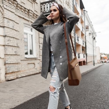 Vulkitty Bucket Bag for Women Leather Shoulder Purse Trendy Design Mideum Size Shoulder Handbags with Adjustable Strap