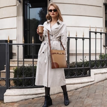 Vulkitty Bucket Bag for Women Leather Shoulder Purse Trendy Design Mideum Size Shoulder Handbags with Adjustable Strap