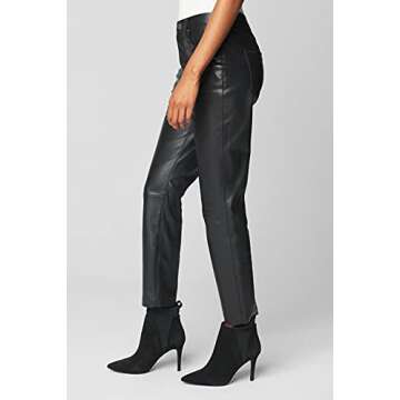 [BLANKNYC] Womens Luxury Clothing High Rise Vegan Leather Pant, Straight Leg, Comfortable & Stylish Leggings, Need You Tonight, 31
