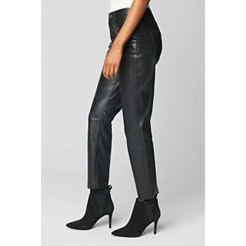 [BLANKNYC] Womens Luxury Clothing High Rise Vegan Leather Pant, Straight Leg, Comfortable & Stylish Leggings, Need You Tonight, 31