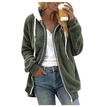 NJKHMCFTIR Fleece Cardigans For Women Womens Fleece Jacket Women Fall Tops print winter jacket zip up jackets for women womens lightweight hoodie oversized jean jacket for women plain hoodie women