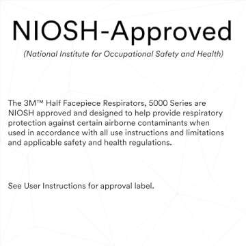 3M Half Facepiece Disposable Respirator 5301, Organic Vapor, NIOSH Approved, Size Large, Lightweight...
