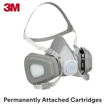 3M Half Facepiece Disposable Respirator 5301, Organic Vapor, NIOSH Approved, Size Large, Lightweight, Pre-assembled, No Maintenance, Permanently Affixed Cartridges, 1 Unit
