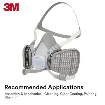 3M Half Facepiece Disposable Respirator 5301, Organic Vapor, NIOSH Approved, Size Large, Lightweight, Pre-assembled, No Maintenance, Permanently Affixed Cartridges, 1 Unit