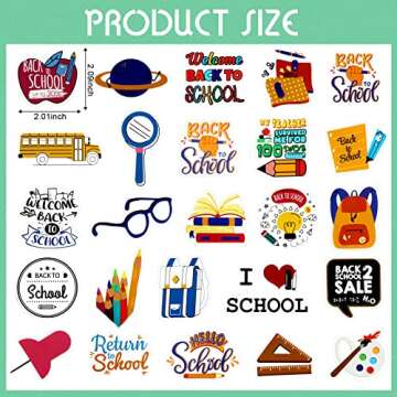100 Pcs Back to School Stickers for Students Science Scrapbook Stickers Laptop Water Bottles Teacher Stickers Waterproof School Stickers School Supplies Classroom Decorations DIY Crafts