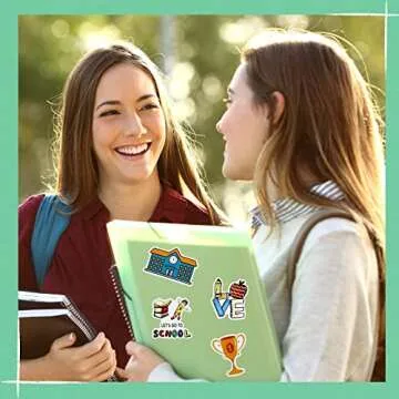 100 Pcs Back to School Stickers for Students Science Scrapbook Stickers Laptop Water Bottles Teacher Stickers Waterproof School Stickers School Supplies Classroom Decorations DIY Crafts