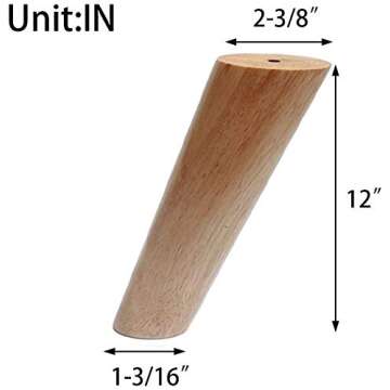 Round Solid Wood Furniture Legs Sofa Replacement Legs Perfect for Mid-Century Modern/Great IKEA hack...