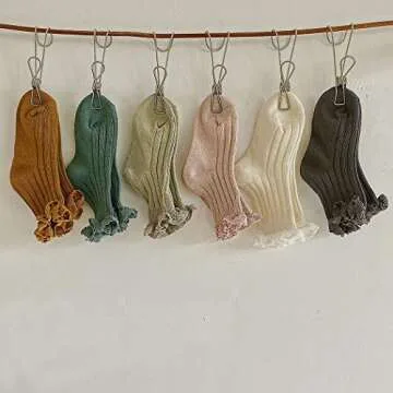 Cute Vintage Lace Socks for Baby Girls - 6 Pack