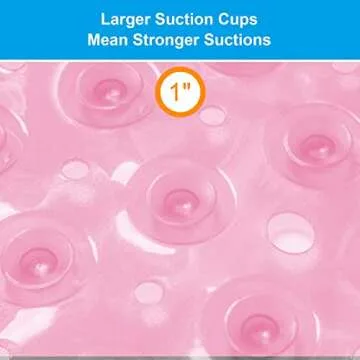 AmazerBath Non Slip Pink Bathtub Mat with Suction Cups