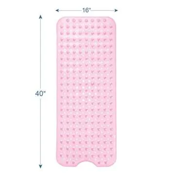 AmazerBath Non Slip Pink Bathtub Mat with Suction Cups