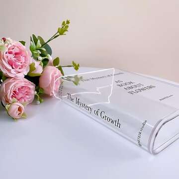 Chillyfar Clear vases,Book Flower Vase Artistic Flavor and Cultural Touch Decorative Acrylic Vase fo...