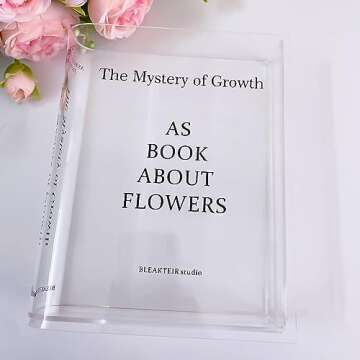 Chillyfar Clear vases,Book Flower Vase Artistic Flavor and Cultural Touch Decorative Acrylic Vase for Home/Bedroom/Office/Decorations Book Vase - Clear