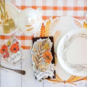 Hester & Cook 20" x 25' Paper Table Runner - Brown Check