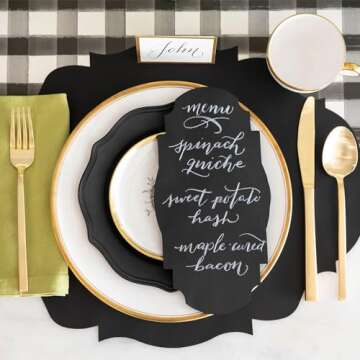 Hester & Cook 20" x 25' Paper Table Runner - Brown Check