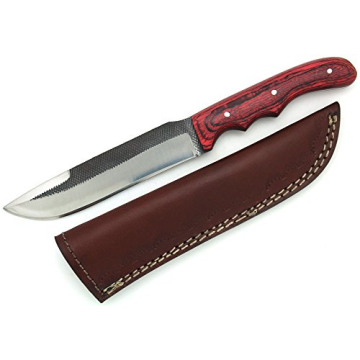 Wild Turkey Full Tang Hunting Knife with Leather Sheath