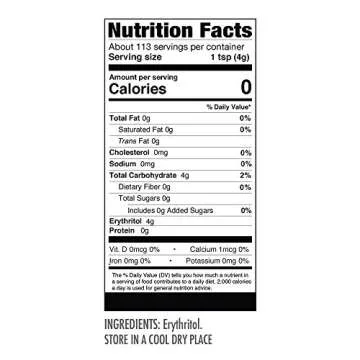 Wholesome Yum Besti Granulated Erythritol Sweetener - Natural Sugar Substitute - Keto, Non GMO, Zero Carb, Zero Calorie - Granular Sugar Replacement (16 oz / 1 lb)