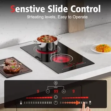 Nefaracy 12 Inch Electric Cooktop with Timer & Safety Lock
