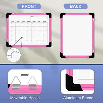 Dry Erase Calendar Whiteboard for Wall, 16" X 12" Magnetic White Board Dry Erase Calendar, Portable ...