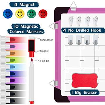 Dry Erase Calendar Whiteboard, 16" x 12" Magnetic Planner