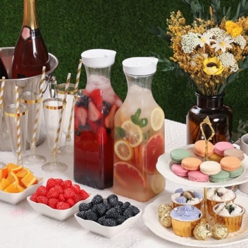 NETANY 50 Oz Plastic Carafes - Versatile Beverage Containers