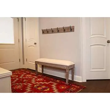 Stylish Waverly Wood Bench with Coat Rack Set