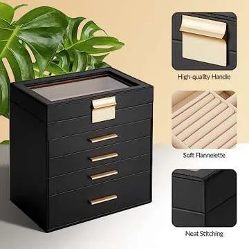 Somduy 5-Layer Elegant Jewelry Storage Box for Women