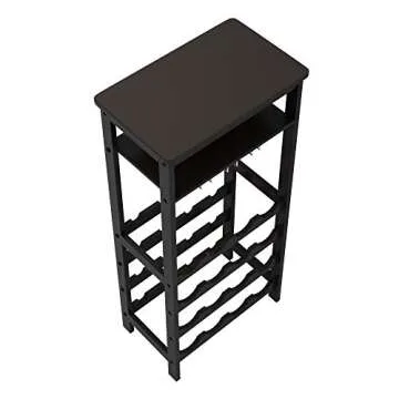 Elegant Bamboo Wine Rack for 16 Bottles and Glasses